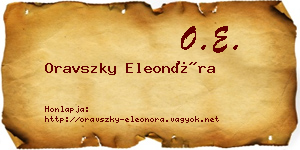 Oravszky Eleonóra névjegykártya